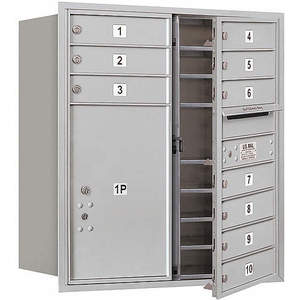 SALSBURY INDUSTRIES 3709D-10AFU Horizontal Mailbox Usps 11 Doors Aluminium Fl 34 Inch | AG3KGM 33LM02