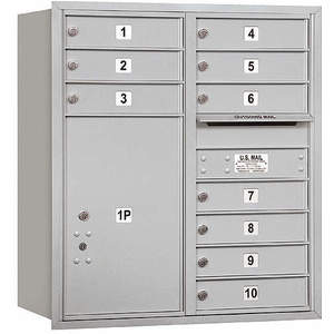 SALSBURY INDUSTRIES 3709D-10ARU Horizontal Mailbox Usps 11 Doors Aluminium Rl 34 Inch | AG3KGN 33LM03