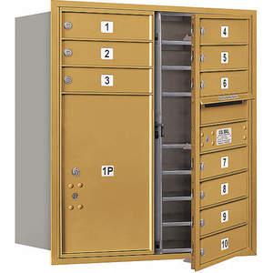 SALSBURY INDUSTRIES 3709D-10GFU Horizontal Mailbox Usps 11 Doors Gold Fl 34 Inch | AG3KGP 33LM04