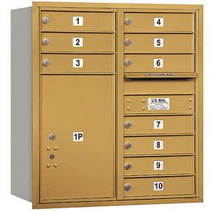 SALSBURY INDUSTRIES 3709D-10GRP Horizontal Mailbox Private 11 Doors Gold Rl 34 Inch | AG3KLH 33LM95