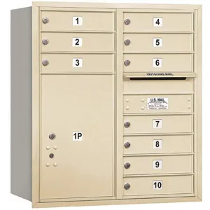 SALSBURY INDUSTRIES 3709D-10SRP Horizontal Mailbox Private 11 Doors Sandstone Rl 34 Inch | AG3KLJ 33LM96