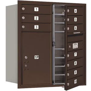 SALSBURY INDUSTRIES 3709D-10ZFP Horizontal Mailbox Private 11 Doors Bronze Fl 34 Inch | AG3KPJ 33LN66