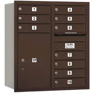 SALSBURY INDUSTRIES 3709D-10ZRU Horizontal Mailbox Usps 11 Doors Bronze Rl 34 Inch | AG3KGV 33LM09