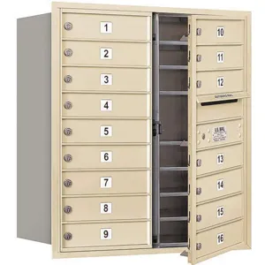 SALSBURY INDUSTRIES 3709D-16SFP Horizontal Mailbox Private 16 Doors Sandstone Fl 34 Inch | AG3KYK 33LR63