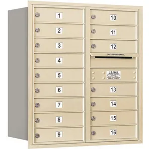 SALSBURY INDUSTRIES 3709D-16SRP Horizontal Mailbox Private 16 Doors Sandstone Rl 34 Inch | AG3KWH 33LR11