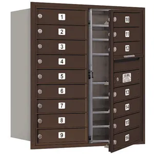 SALSBURY INDUSTRIES 3709D-16ZFP Horizontal Mailbox Private 16 Doors Bronze Fl 34 Inch | AG3KYL 33LR64