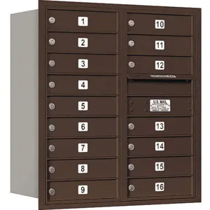 SALSBURY INDUSTRIES 3709D-16ZRU Horizontal Mailbox Usps 16 Doors Bronze Rl 34 Inch | AG3KWL 33LR14