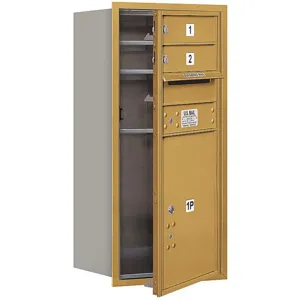 SALSBURY INDUSTRIES 3709S-02GFU Horizontal Mailbox Usps 3 Door Gold Fl 34 Inch | AG3HJL 33KX94