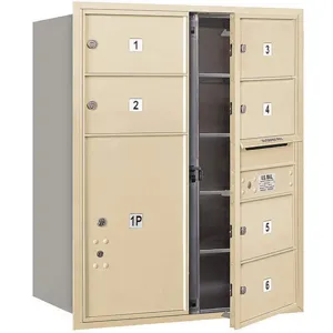 SALSBURY INDUSTRIES 3710D-06SFU Horizontal Mailbox Usps 7 Door Sandstone Fl 37-1/2 Inch | AG3KDH 33LL23