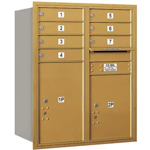 SALSBURY INDUSTRIES 3710D-07GRU Horizontal Mailbox Usps 9 Doors Gold Rl 37-1/2 Inch | AG3KGZ 33LM13