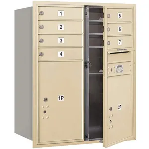 SALSBURY INDUSTRIES 3710D-07SFP Horizontal Mailbox Pl5 9 Doors Sandstone Fl 37-1/2 Inch | AG3KRX 33LP26