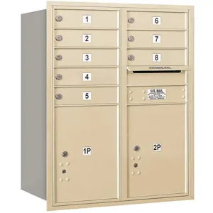 SALSBURY INDUSTRIES 3710D-08SRP Horizontal Mailbox Private 10 Doors Sandstone Rl 37-1/2 Inch | AG3KRN 33LP18