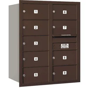 SALSBURY INDUSTRIES 3710D-09ZRP Horizontal Mailbox Private 9 Doors Bronze Rl 37-1/2 Inch | AG3KKR 33LM80