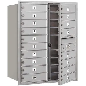 SALSBURY INDUSTRIES 3710D-18AFP Horizontal Mailbox Private 18 Doors Aluminium Fl 37-1/2 Inch | AG3LHN 33LU81