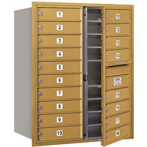 SALSBURY INDUSTRIES 3710D-18GFU Horizontal Mailbox Usps 18 Doors Gold Fl 37-1/2 Inch | AG3LEV 33LU18