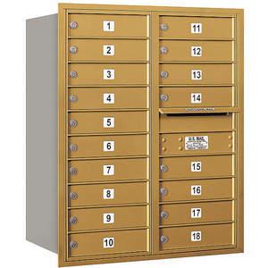 SALSBURY INDUSTRIES 3710D-18GRU Horizontal Mailbox Usps 18 Doors Gold Rl 37-1/2 Inch | AG3LEX 33LU20