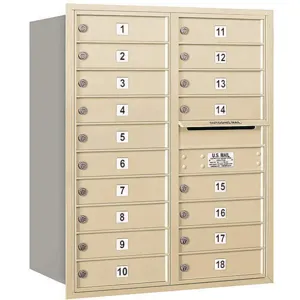 SALSBURY INDUSTRIES 3710D-18SRU Horizontal Mailbox Usps 18 Doors Sandstone Rl 37-1/2 Inch | AG3LFA 33LU23