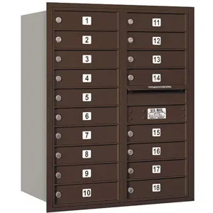 SALSBURY INDUSTRIES 3710D-18ZRP Horizontal Mailbox Private 18 Doors Bronze Rl 37-1/2 Inch | AG3LFC 33LU25