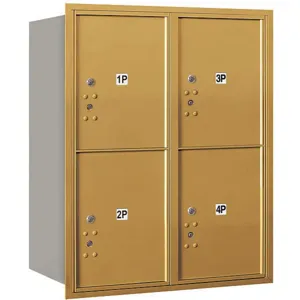 SALSBURY INDUSTRIES 3710D-4PGRU Horizontal Mailbox Usps 4 Door Gold Rl 37-1/2 Inch | AG3JQE 33LH38