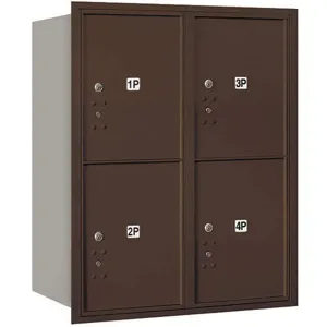 SALSBURY INDUSTRIES 3710D-4PZRP Horizontal Mailbox Private 4 Door Bronze Rl 37-1/2 Inch | AG3KBD 33LK72