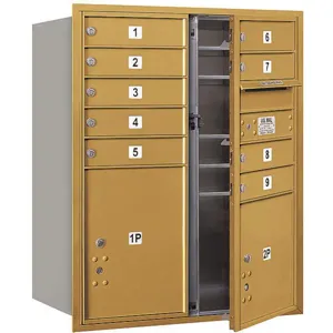 SALSBURY INDUSTRIES 3710DA-09GFP Horizontal Mailbox Private 11 Doors Gold Fl 37-1/2 Inch | AG3KWN 33LR16