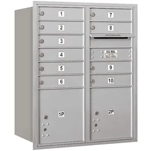 SALSBURY INDUSTRIES 3710DA-10ARU Horizontal Mailbox Mb1 12 Doors Aluminium Rl 37-1/2 Inch | AG3KTA 33LP29