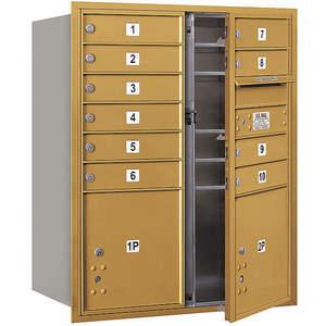 SALSBURY INDUSTRIES 3710DA-10GFU Horizontal Mailbox Mb1 12 Doors Gold Fl 37-1/2 Inch | AG3KTB 33LP30