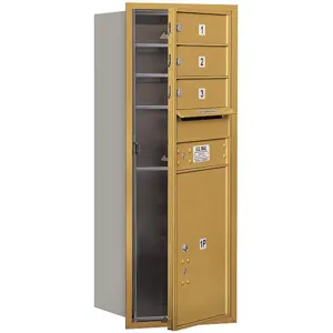 SALSBURY INDUSTRIES 3710S-03GFU Horizontal Mailbox Mb1 4 Door Gold Fl 37-1/2 Inch | AG3HNZ 33KZ33