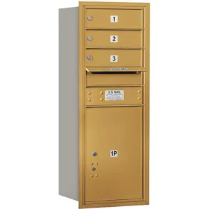 SALSBURY INDUSTRIES 3710S-03GRU Horizontal Mailbox Mb1 4 Door Gold Rl 37-1/2 Inch | AG3HPA 33KZ34