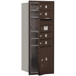 SALSBURY INDUSTRIES 3710SA-04ZFP Horizontal Mailbox Private 5 Door Bronze Fl 37-1/2 Inch | AG3HXK 33LC39