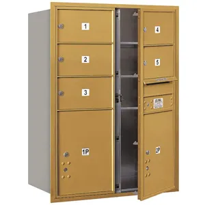 SALSBURY INDUSTRIES 3711D-05GFP Horizontal Mailbox Private 7 Door Gold Fl 41 Inch | AG3KTQ 33LP43