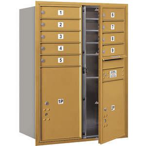 SALSBURY INDUSTRIES 3711D-09GFU Horizontal Mailbox USPS 11 Door Gold Front Loading 41 Inch | AH3TEC 33LP78