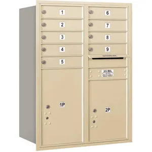 SALSBURY INDUSTRIES 3711D-09SRP Horizontal Mailbox Private 11 Doors Sandstone Rl 41 Inch | AG3KYF 33LR59