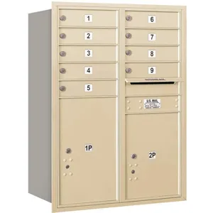 SALSBURY INDUSTRIES 3711D-09SRU Horizontal Mailbox Usps 11 Doors Sandstone Rl 41 Inch | AG3KVB 33LP81