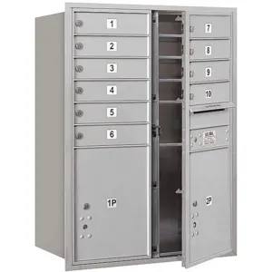 SALSBURY INDUSTRIES 3711D-10AFP Horizontal Mailbox Private 12 Doors Aluminium Fl 41 Inch | AG3LBR 33LT40