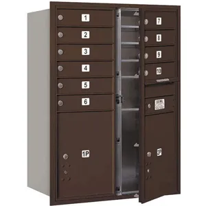 SALSBURY INDUSTRIES 3711D-10ZFP Horizontal Mailbox Private 12 Doors Bronze Fl 41 Inch | AG3LBV 33LT43