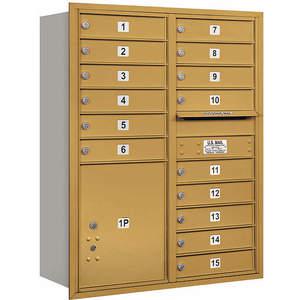 SALSBURY INDUSTRIES 3711D-15GRU Horizontal Mailbox Usps 16 Doors Gold Rl 41 Inch | AG3LFH 33LU30