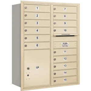 SALSBURY INDUSTRIES 3711D-15SRP Horizontal Mailbox Private 16 Doors Sandstone Rl 41 Inch | AG3LHC 33LU71