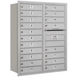 SALSBURY INDUSTRIES 3711D-19ARP Horizontal Mailbox Private 19 Doors Aluminium Rl 41 Inch | AG3LKN 33LV33