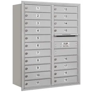 SALSBURY INDUSTRIES 3711D-19ARU Horizontal Mailbox Usps 19 Doors Aluminium Rl 41 Inch | AG3LKP 33LV34