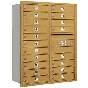 SALSBURY INDUSTRIES 3711D-19GRU Horizontal Mailbox Usps 19 Doors Gold Rl 41 Inch | AG3LKT 33LV37