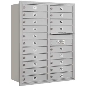 SALSBURY INDUSTRIES 3711D-20ARU Horizontal Mailbox Usps 20 Doors Aluminium Rl 41 Inch | AG3LQN 33LW54