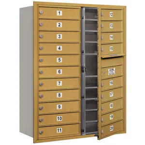 SALSBURY INDUSTRIES 3711D-20GFP Horizontal Mailbox Private 20 Doors Gold Fl 41 Inch | AG3LUC 33LX07