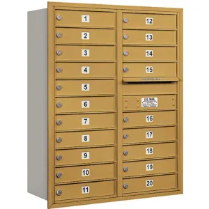 SALSBURY INDUSTRIES 3711D-20GRU Horizontal Mailbox Usps 20 Doors Gold Rl 41 Inch | AG3LQQ 33LW56