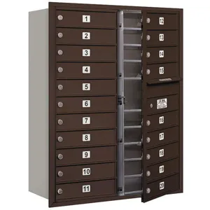 SALSBURY INDUSTRIES 3711D-20ZFP Horizontal Mailbox Private 20 Doors Bronze Fl 41 Inch | AG3LUE 33LX09