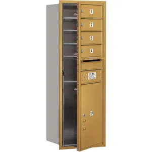 SALSBURY INDUSTRIES 3711S-04GFU Horizontal Mailbox Usps 5 Door Gold Fl 41 Inch | AG3HVD 33LA75