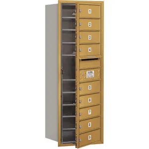 SALSBURY INDUSTRIES 3711S-09GFU Horizontal Mailbox Usps 9 Doors Gold Fl 41 Inch | AG3JFH 33LE85