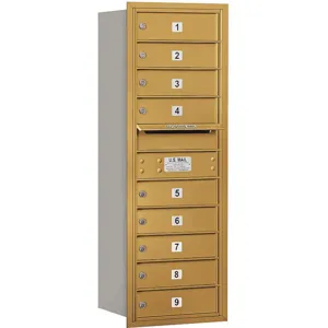 SALSBURY INDUSTRIES 3711S-09GRU Horizontal Mailbox Usps 9 Doors Gold Rl 41 Inch | AG3JFK 33LE87