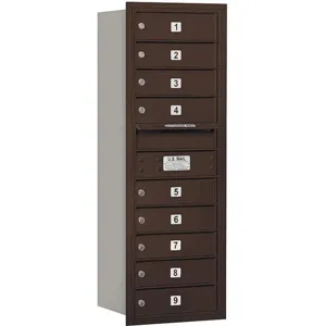 SALSBURY INDUSTRIES 3711S-09ZRP Horizontal Mailbox Private 9 Doors Bronze Rl 41 Inch | AG3JFQ 33LE92