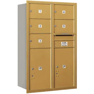 SALSBURY INDUSTRIES 3712D-05GRP Horizontal Mailbox Private 7 Door Gold Rl 44-1/2 Inch | AG3KVF 33LP85